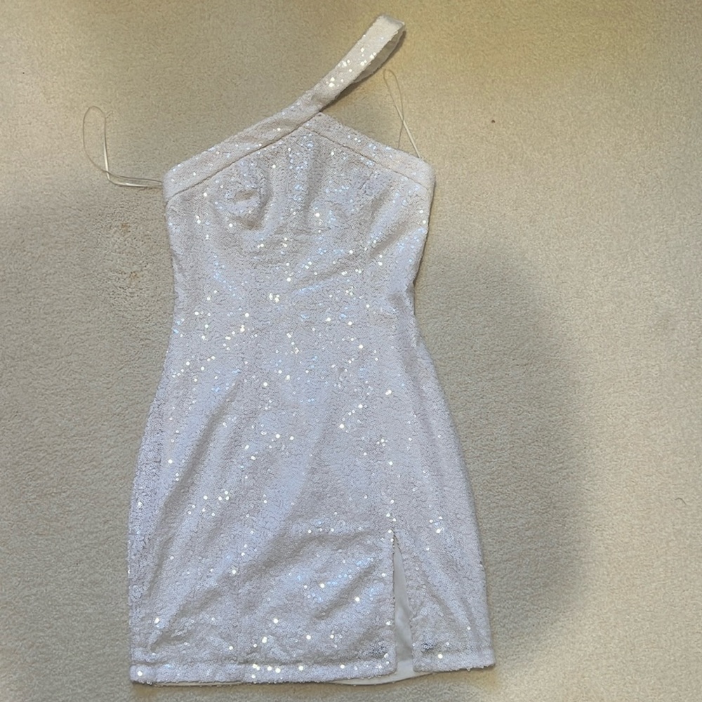 Superdown One-shoulder sequin dress